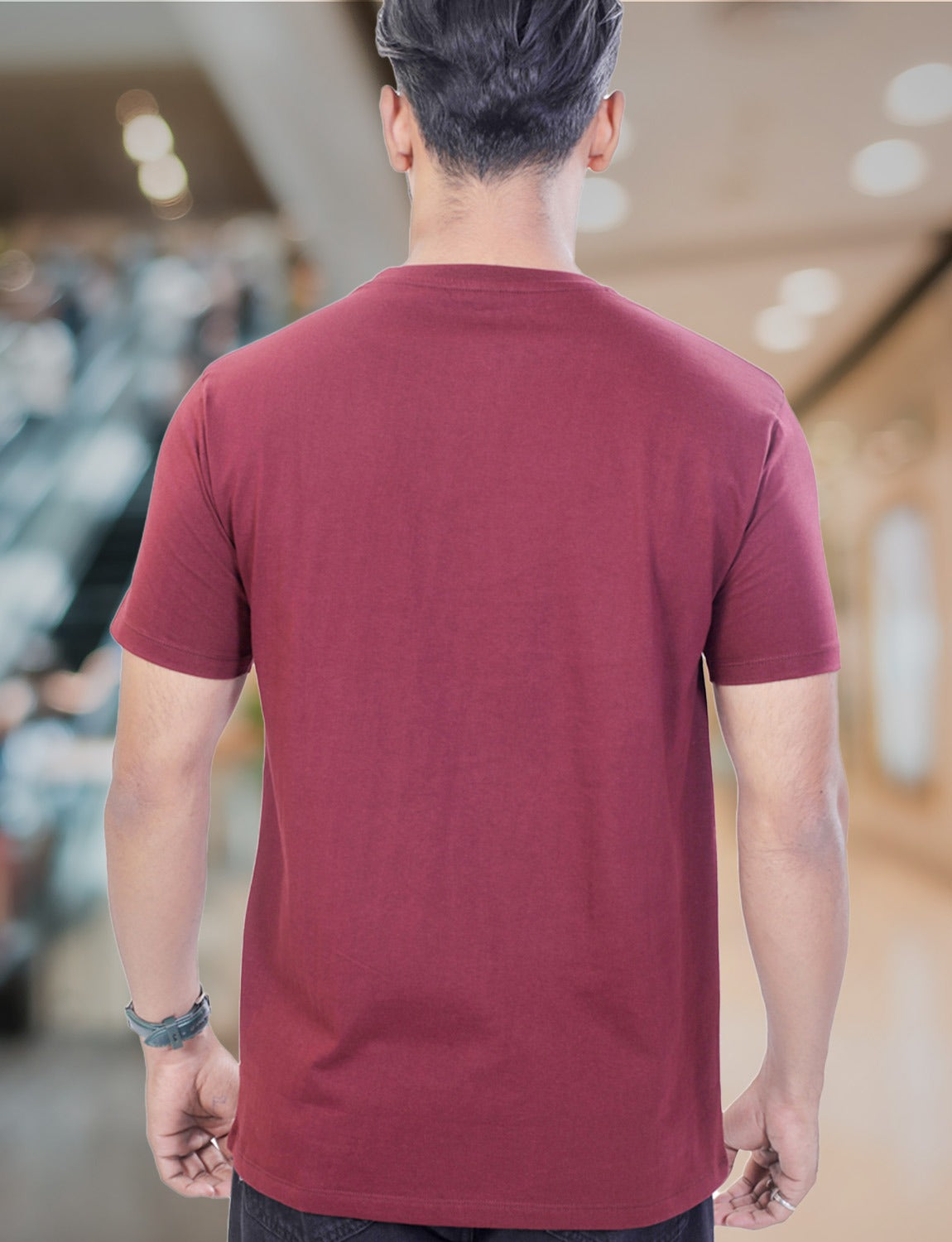 STAR ADAM Men's Round Neck T-Shirt Combo - Black & Maroon