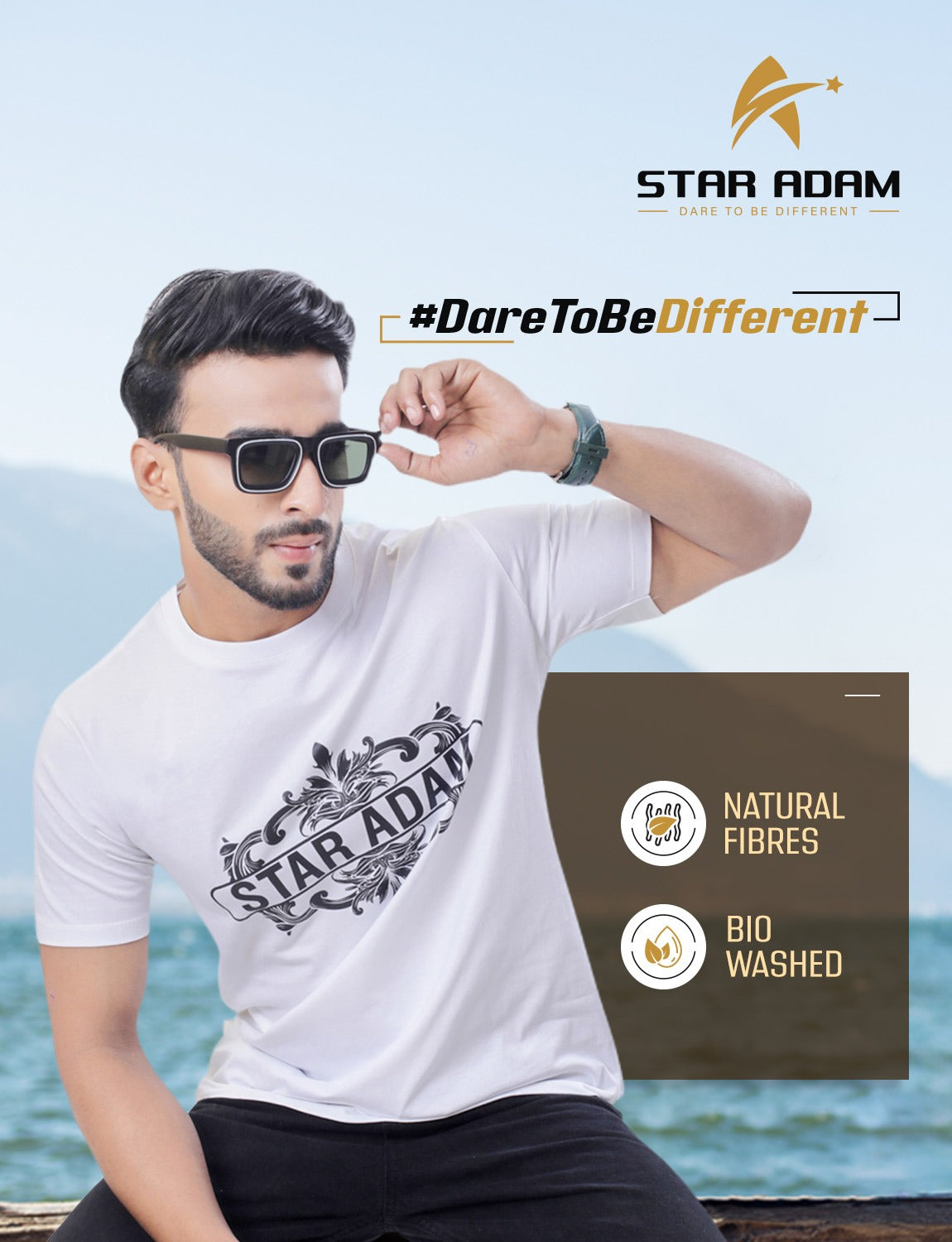 STAR ADAM Men's Round Neck T-Shirts Combo - (Black, White, Maroon)
