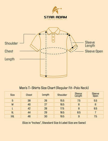 STAR ADAM Men's Black Polo Neck T-Shirt